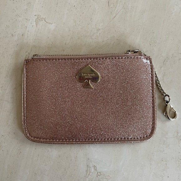 kate spade Accessories Kate Spade Rose Gold Glitter Keychain Wallet
